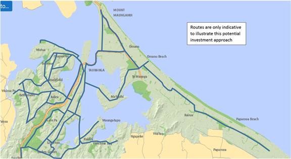 Cycleway spine map Cycleway spine map