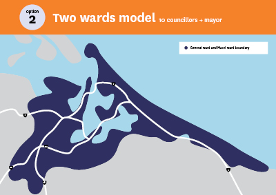 Option 2 - Two wards model Option 2 - Two wards model