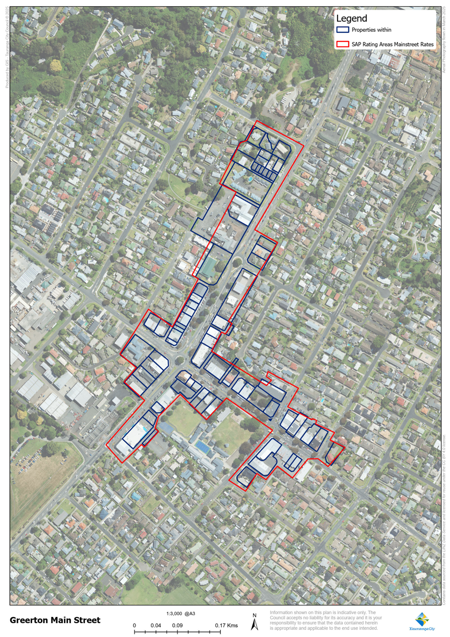 Greerton Mainstreet Bounday Map