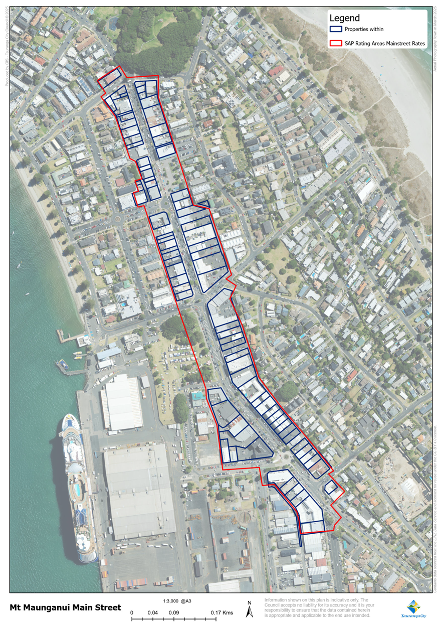 Mount Maunganui Mainstreet Bounday Map