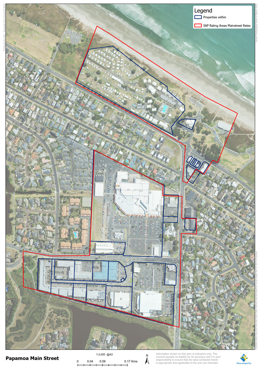 Mount Maunganui Mainstreet Bounday Map