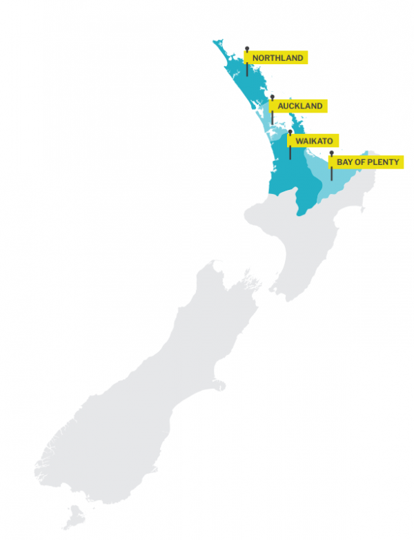 Map of New Zealand for UNISA 
