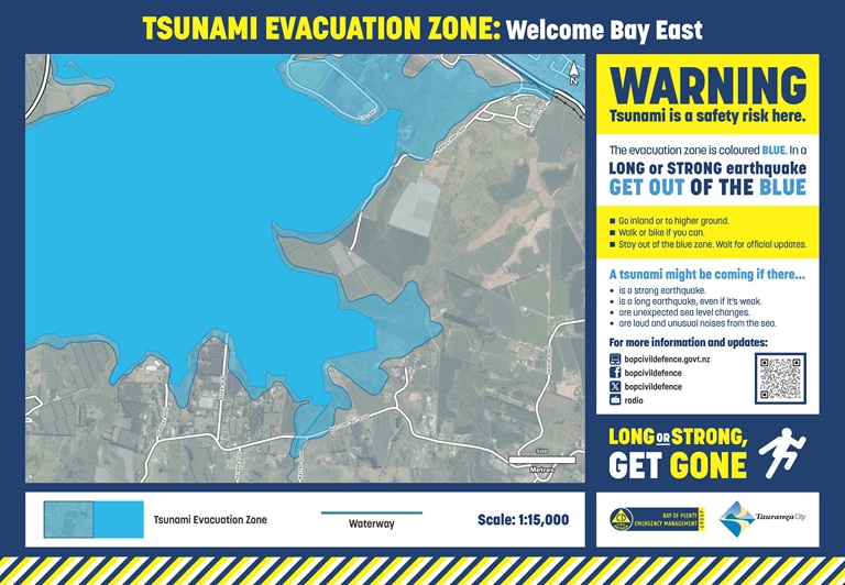 Te Tumu tsunami evacuation zone