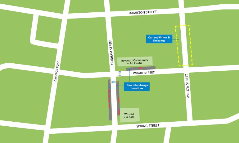 Bus interchange location Bus interchange location