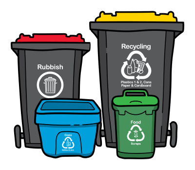 Four bins Four bins