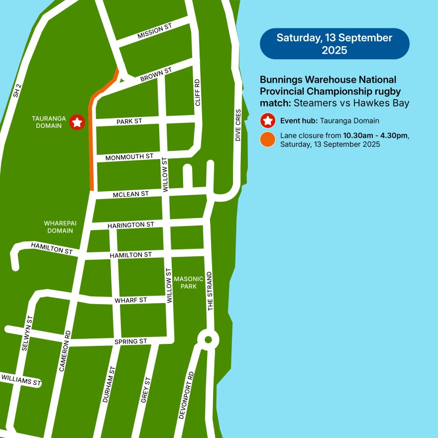 Road closure map for Saturday, 13 September