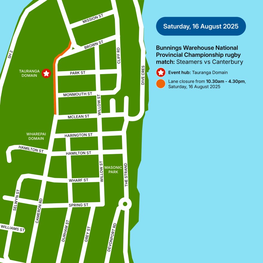 Road closure map for Saturday, 16 August