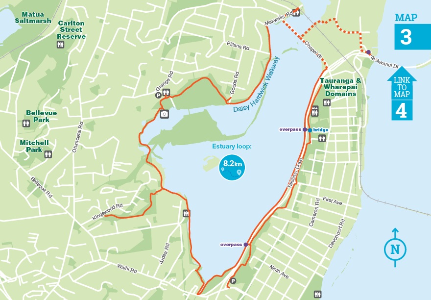 Waikaereao estuary map Waikaereao estuary map