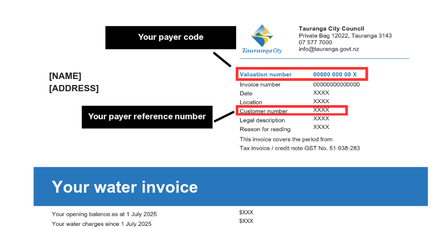Water invoice image