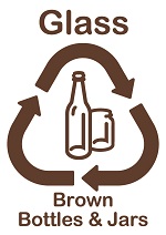 Glass brown bottles