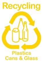 Recycling: plastics, cans, glass