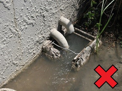 Example image of an illegal gully trap